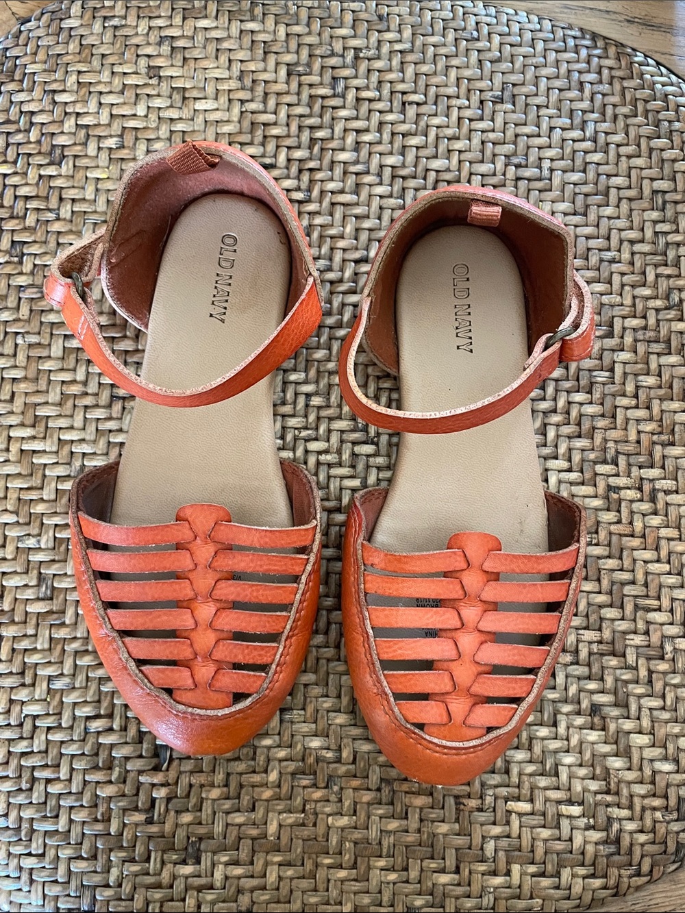 Old Navy Orange Strappy girls Ankle Sandals
